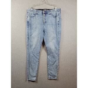 Torrid Bombshell Skinny Light Wash Stretch Button Fly Jeans Women's Plus 20R